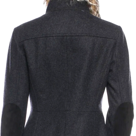 $850 Wool Fox Leather PRADA SPORT Grey Coat US8, IT44 - Picture 2 of 6